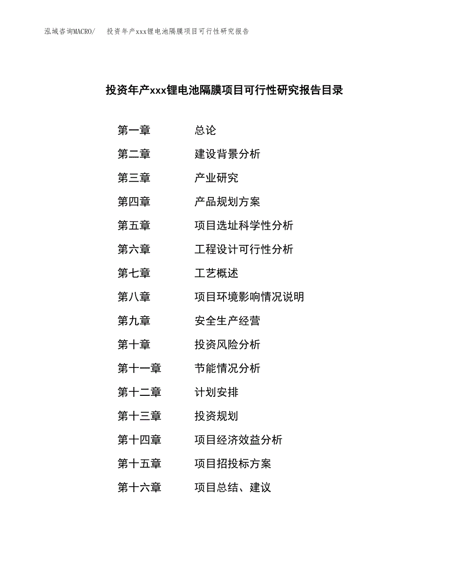 投资年产xxx锂电池隔膜项目可行性研究报告_第3页