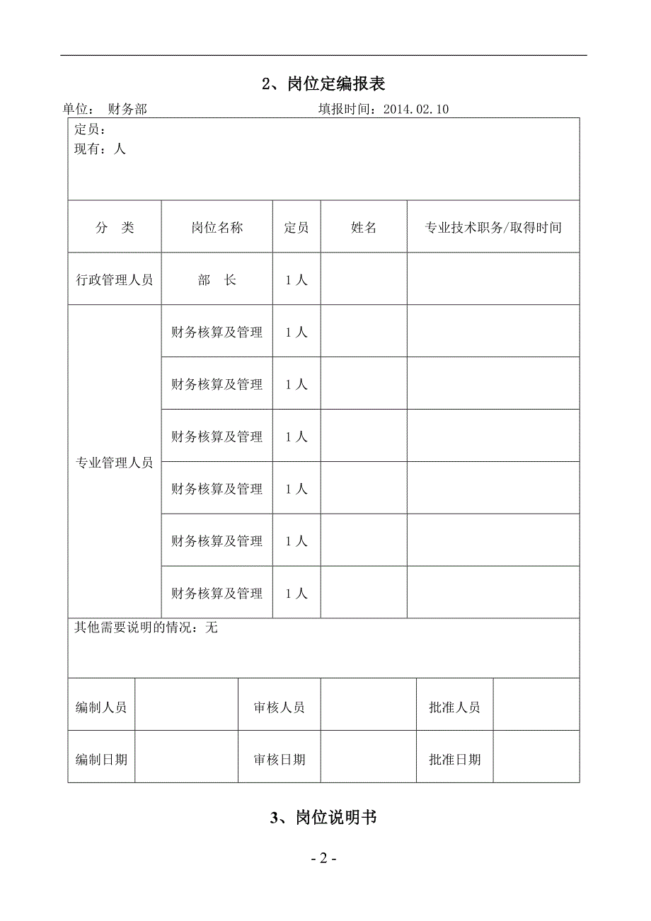 财务部职能职责与岗位说明书_第2页