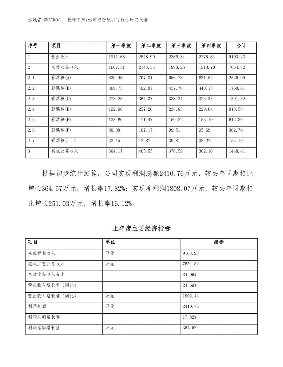 投资年产xxx彩漂粉项目可行性研究报告_第5页