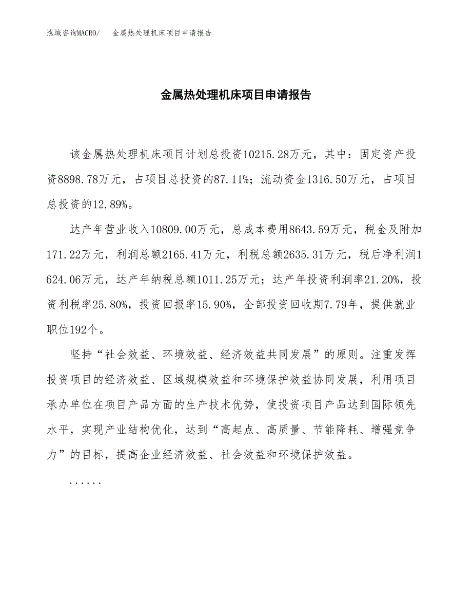 金属热处理机床项目申请报告(word可编辑).docx_第2页