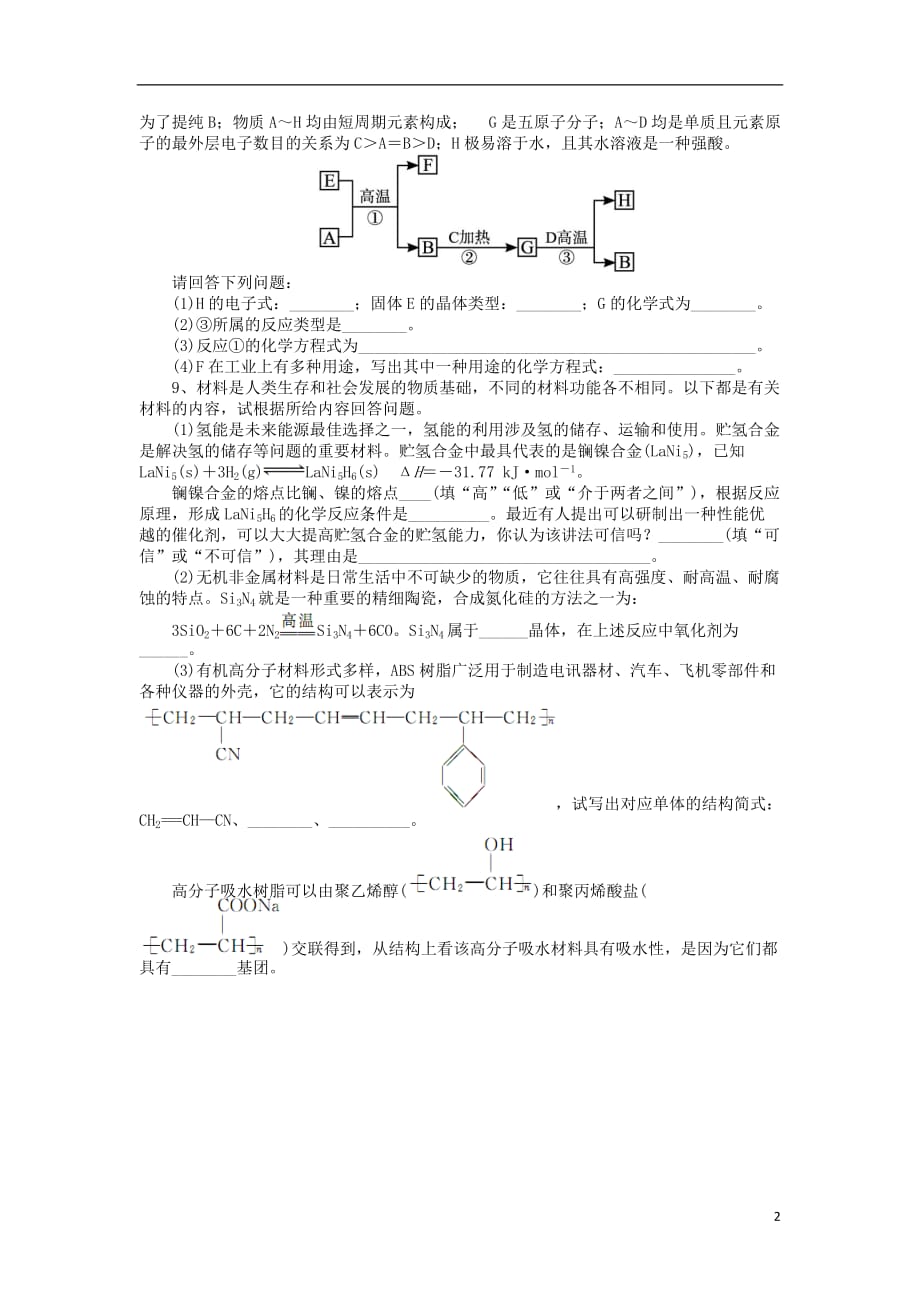 高中化学 专题四 材料加工与性能优化 第二单元材料组成的优化课后训练 苏教版选修2_第2页