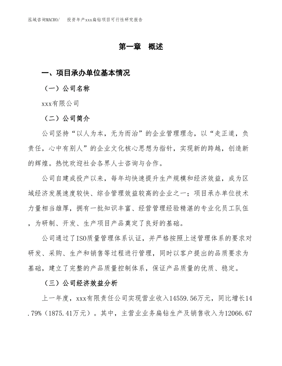 投资年产xxx扁钻项目可行性研究报告_第4页