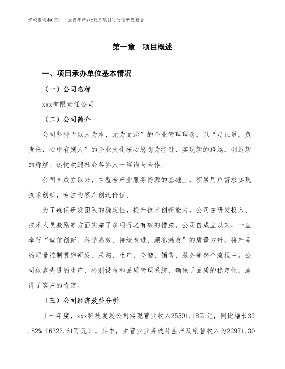 投资年产xxx玻片项目可行性研究报告_第4页