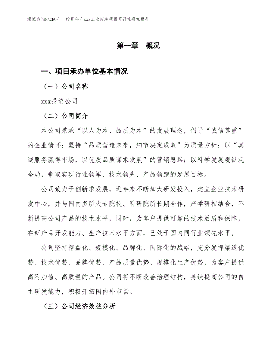 投资年产xxx工业废渣项目可行性研究报告_第4页