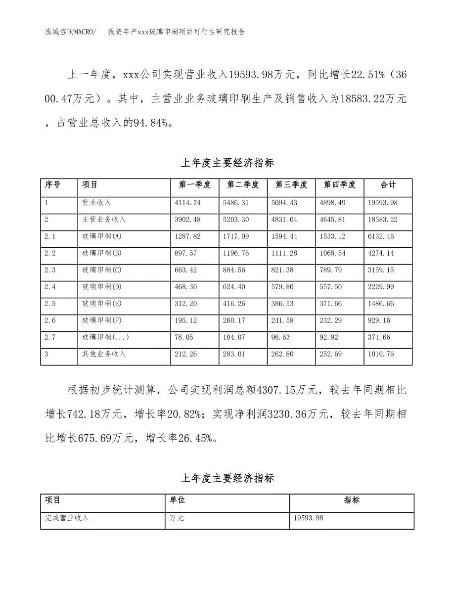 投资年产xxx玻璃印刷项目可行性研究报告_第5页