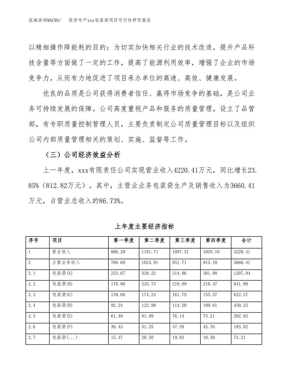 投资年产xxx包装袋项目可行性研究报告_第5页