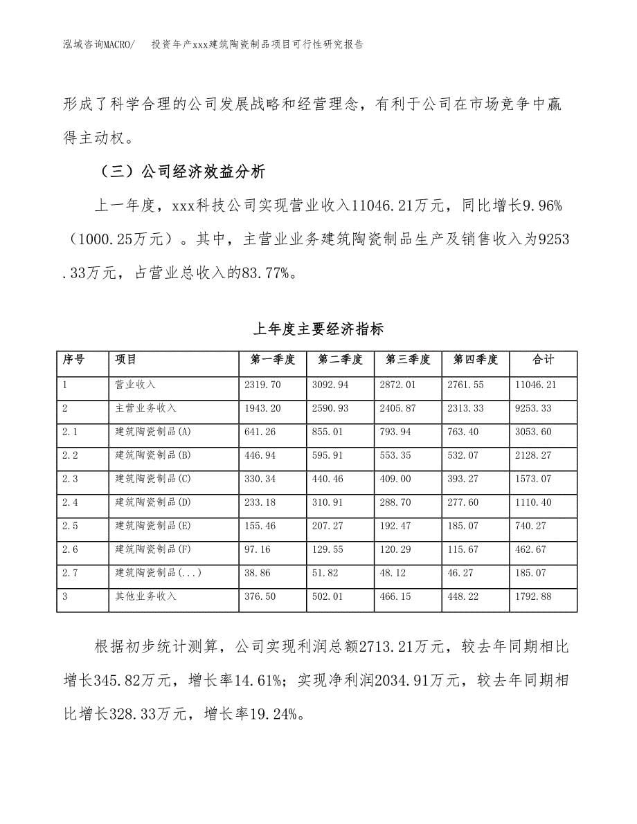 投资年产xxx建筑陶瓷制品项目可行性研究报告_第5页