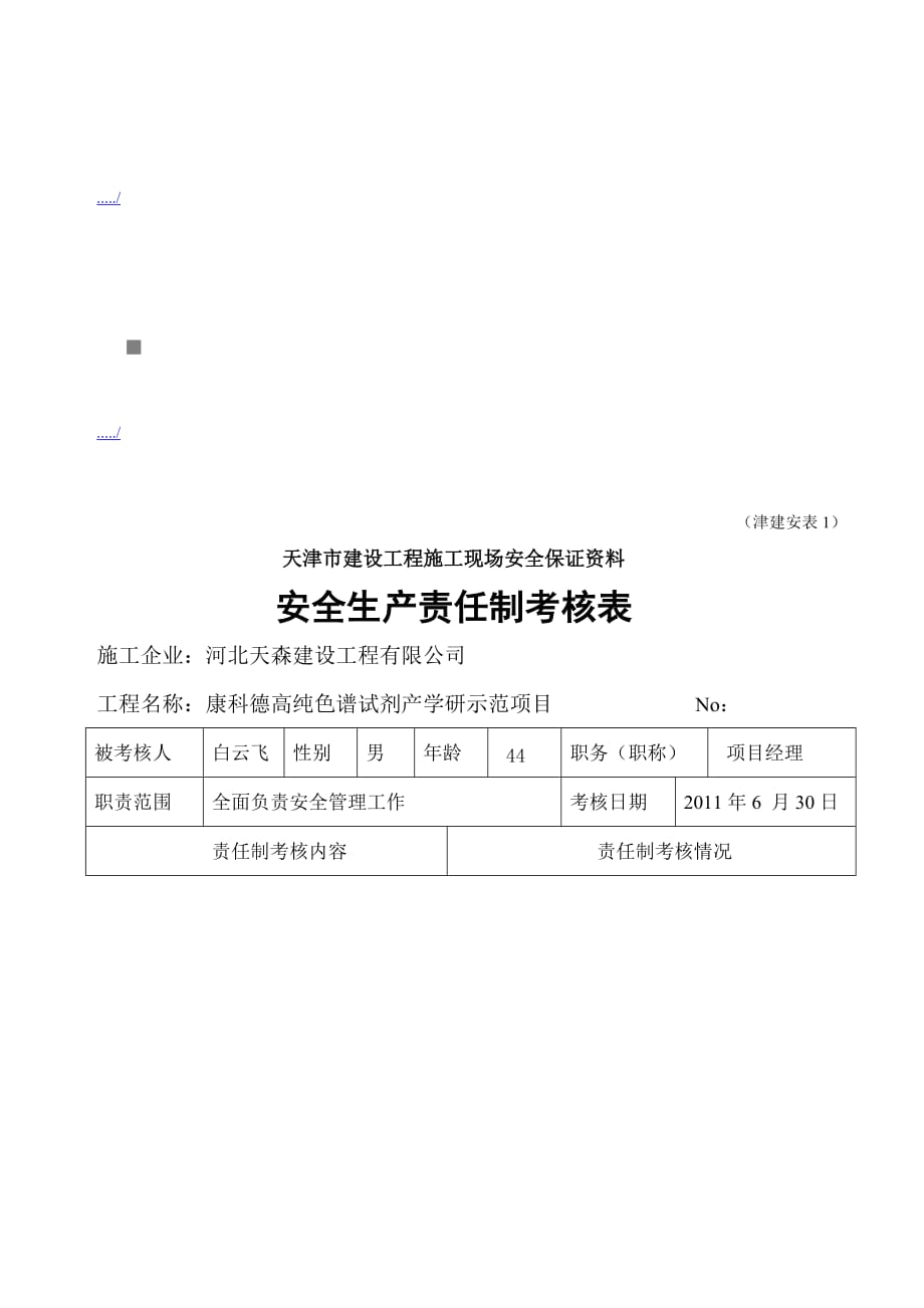 公司安全生产责任制考核表.doc_第1页