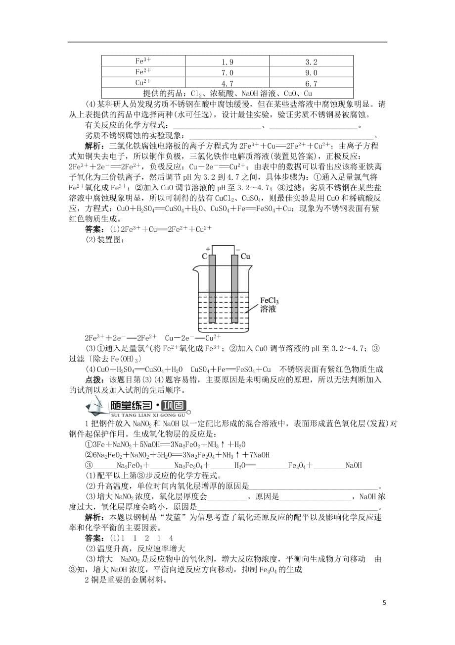 高中化学 专题四 材料加工与性能优化 第一单元 材料的加工处理学案 苏教版选修2_第5页