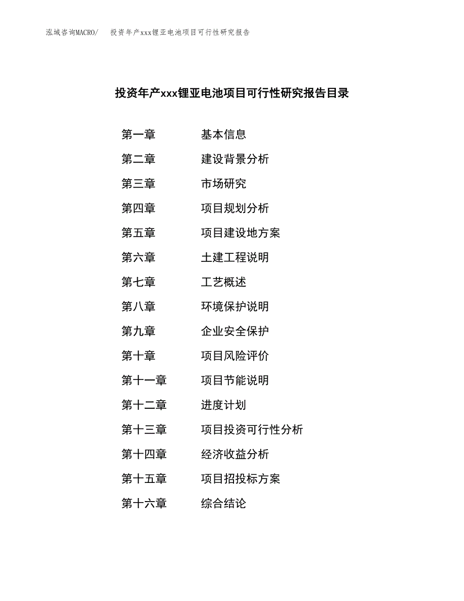 投资年产xxx锂亚电池项目可行性研究报告_第3页