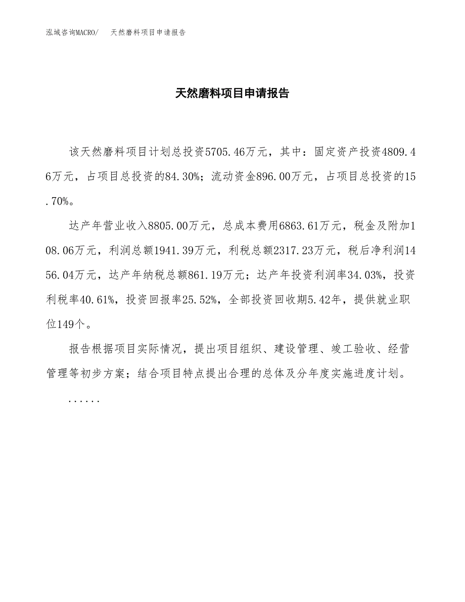 天然磨料项目申请报告(word可编辑).docx_第2页