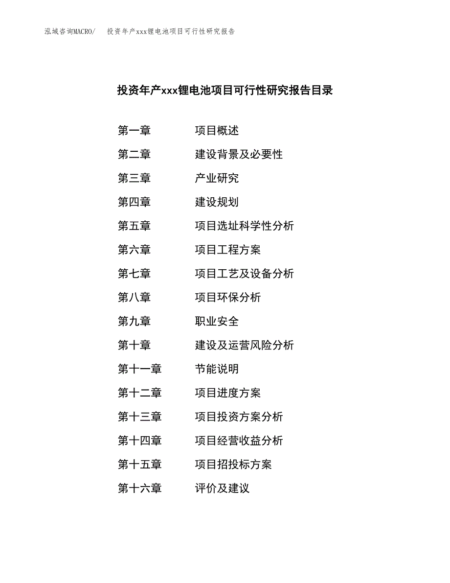 投资年产xxx锂电池项目可行性研究报告_第3页