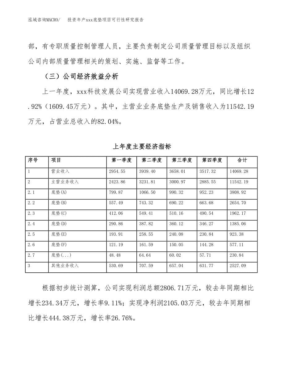 投资年产xxx底垫项目可行性研究报告_第5页