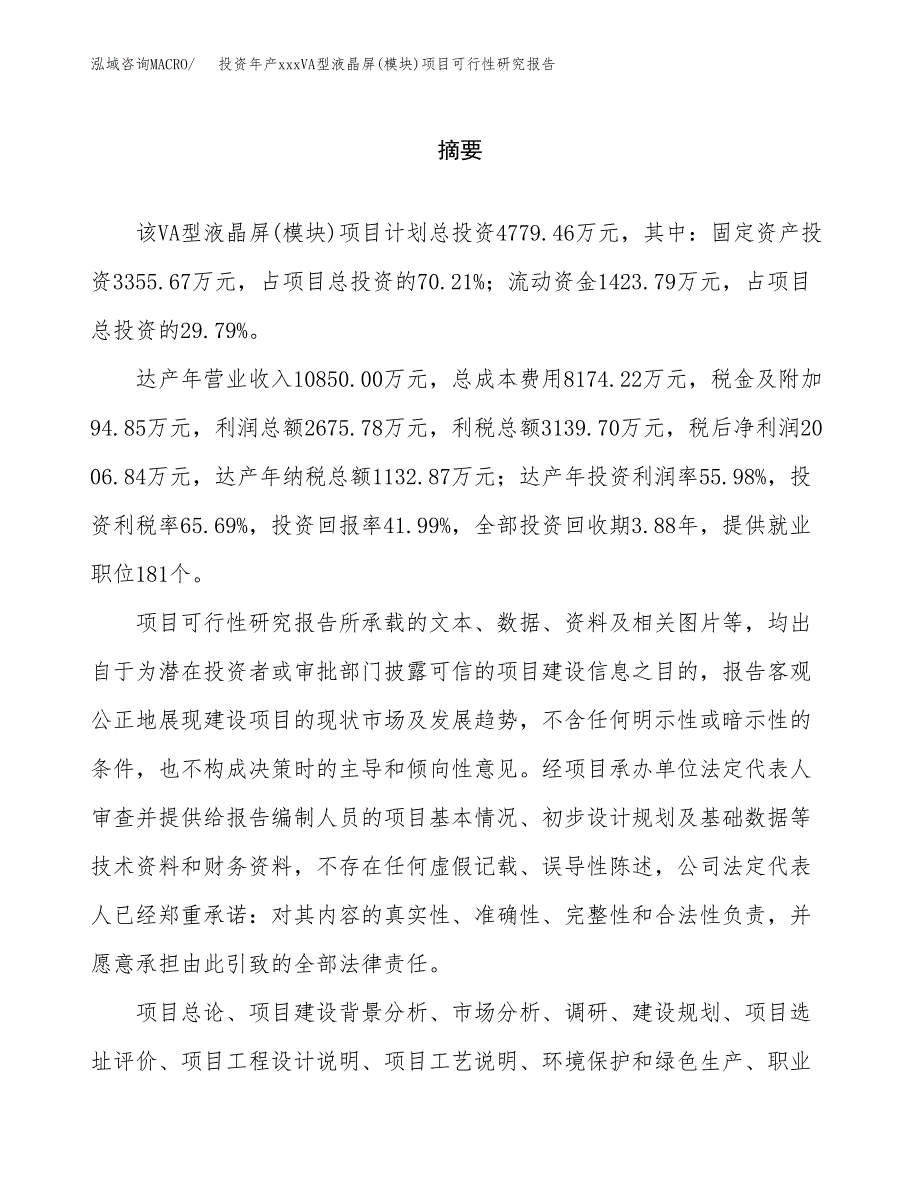 投资年产xxxVA型液晶屏(模块)项目可行性研究报告_第2页