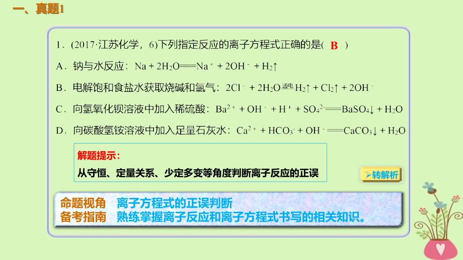 2019届高考化学总复习 第2章 化学物质及其变化 第2讲 离子反应 离子方程式 2.2.4 真题演练考点课件 新人教版_第2页