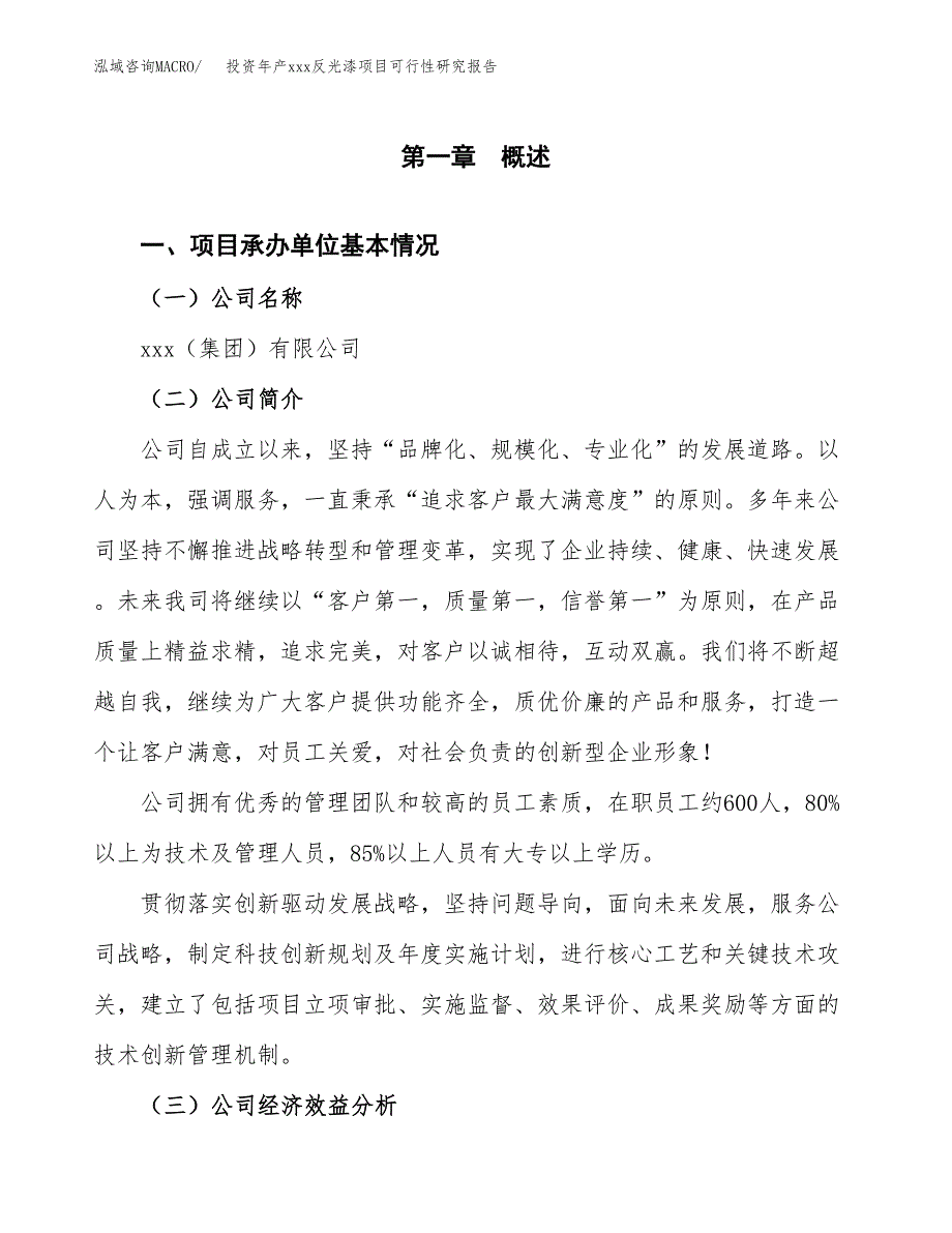 投资年产xxx反光漆项目可行性研究报告_第4页