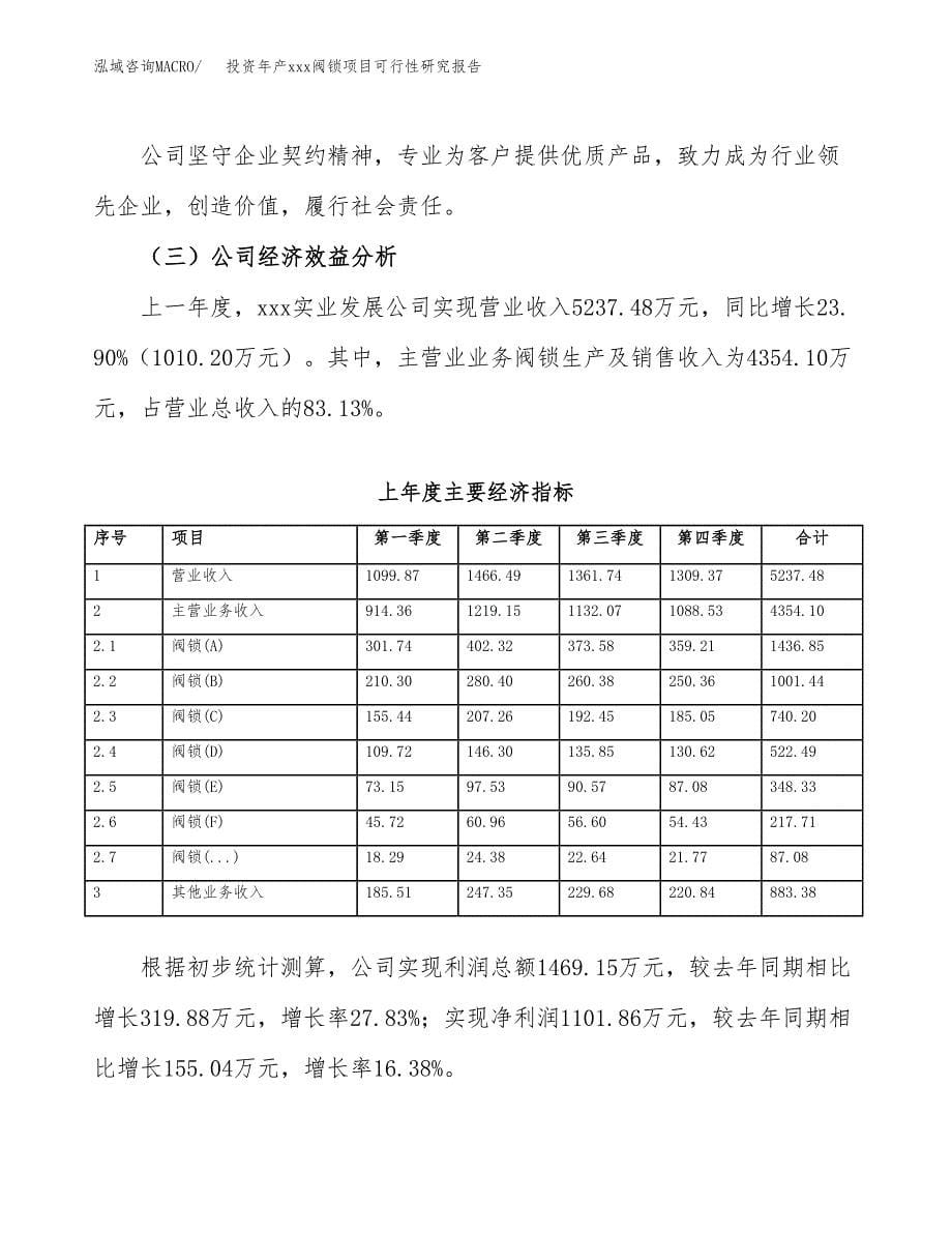 投资年产xxx阀锁项目可行性研究报告_第5页