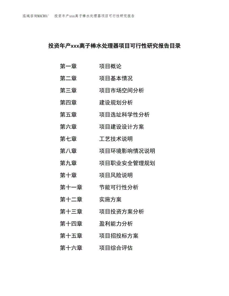 投资年产xxx离子棒水处理器项目可行性研究报告_第3页