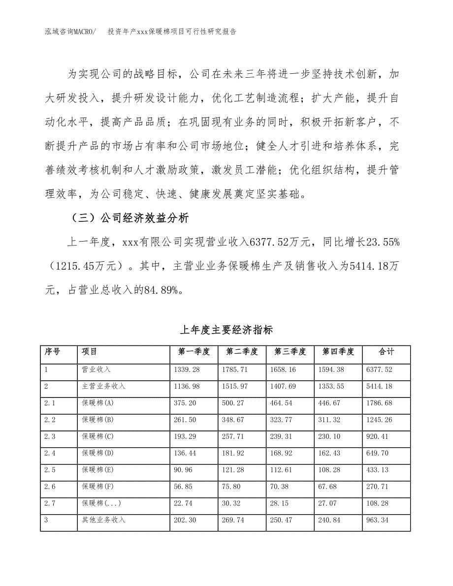 投资年产xxx保暖棉项目可行性研究报告_第5页