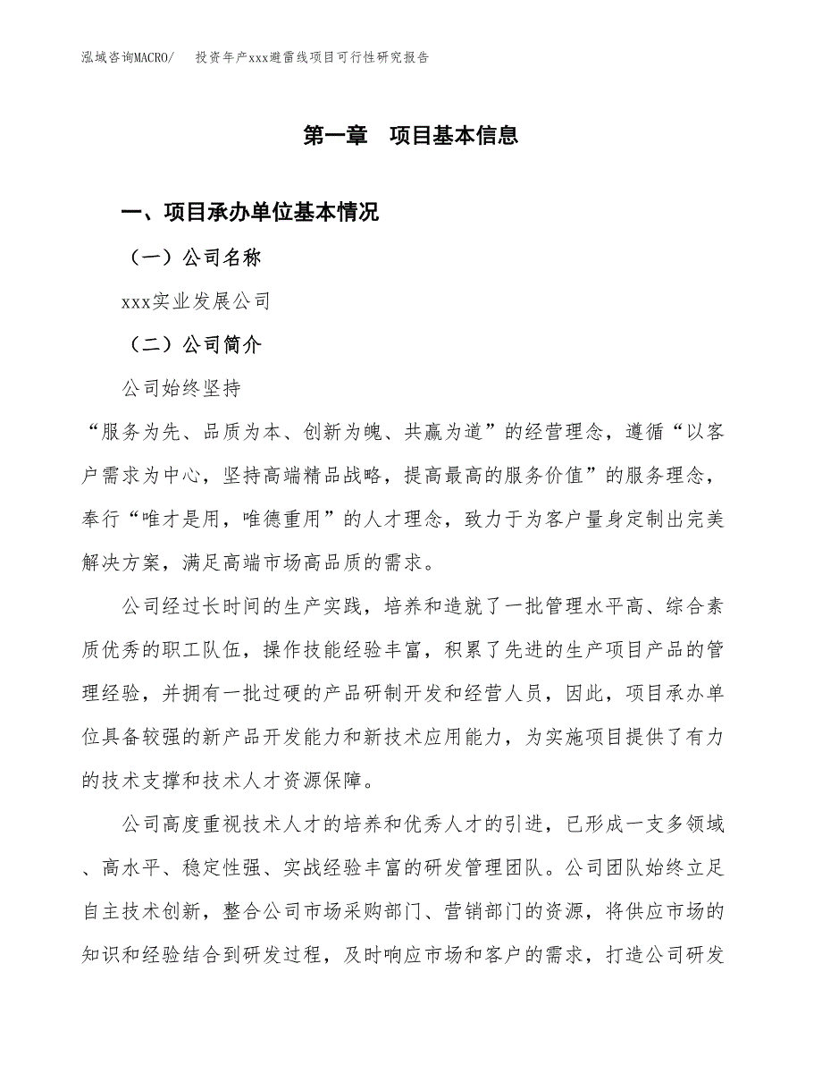 投资年产xxx避雷线项目可行性研究报告_第4页