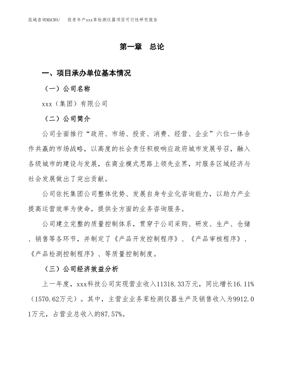 投资年产xxx苯检测仪器项目可行性研究报告_第4页