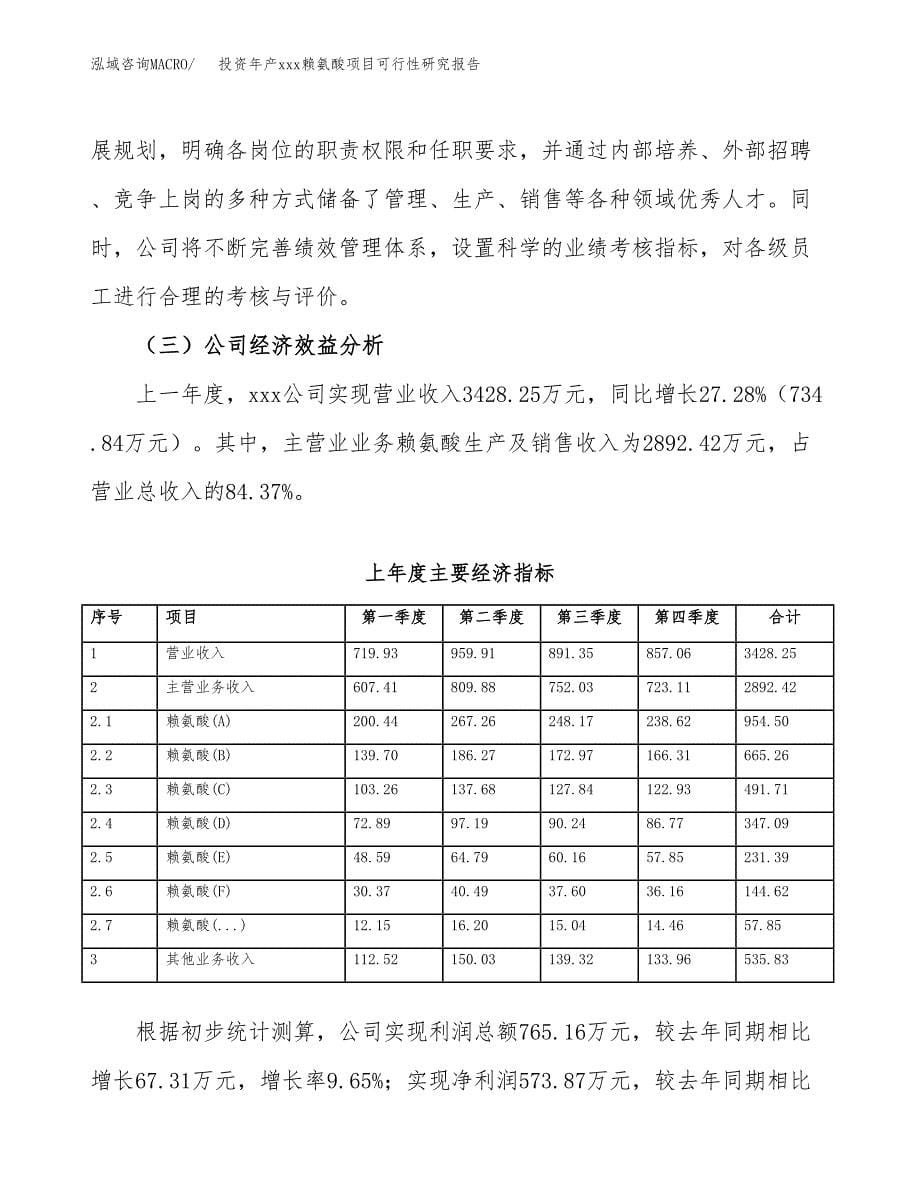 投资年产xxx赖氨酸项目可行性研究报告_第5页