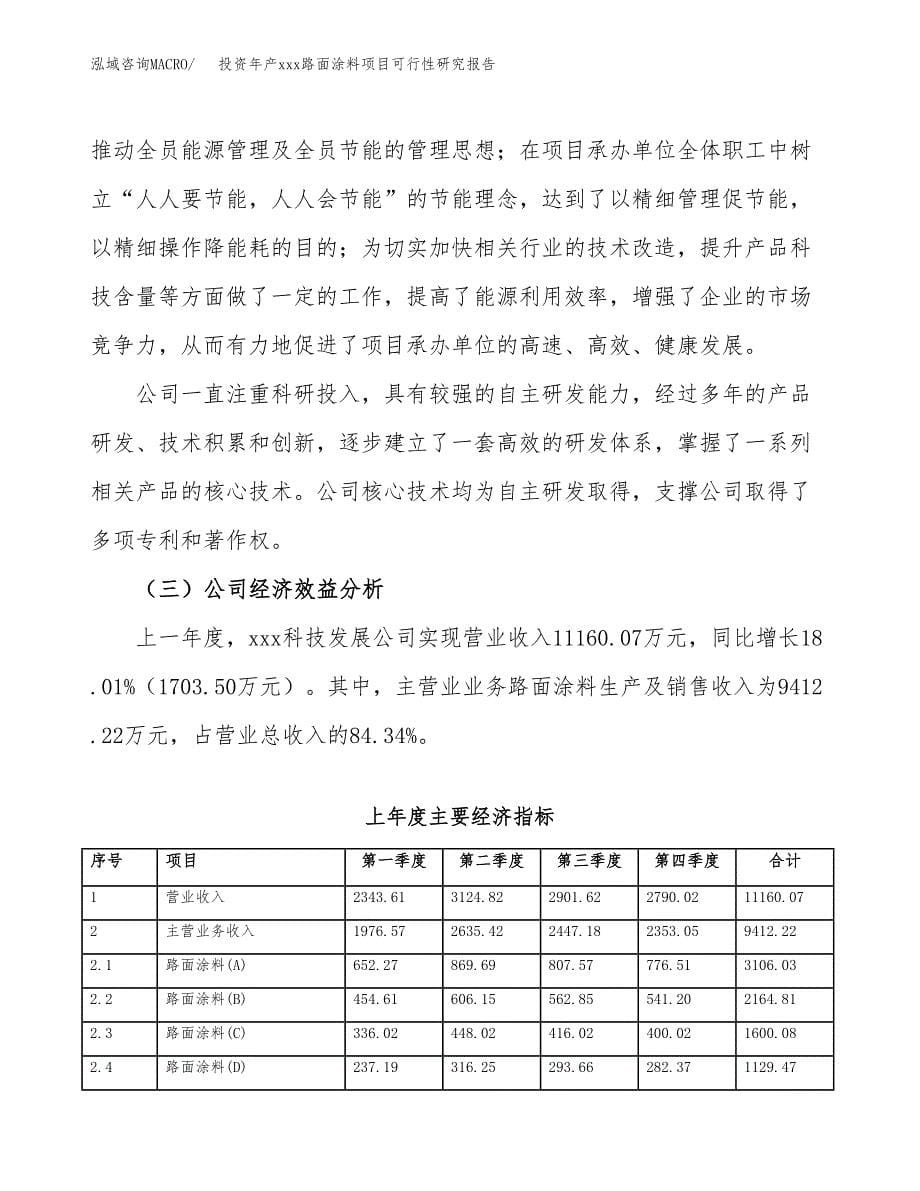 投资年产xxx路面涂料项目可行性研究报告_第5页