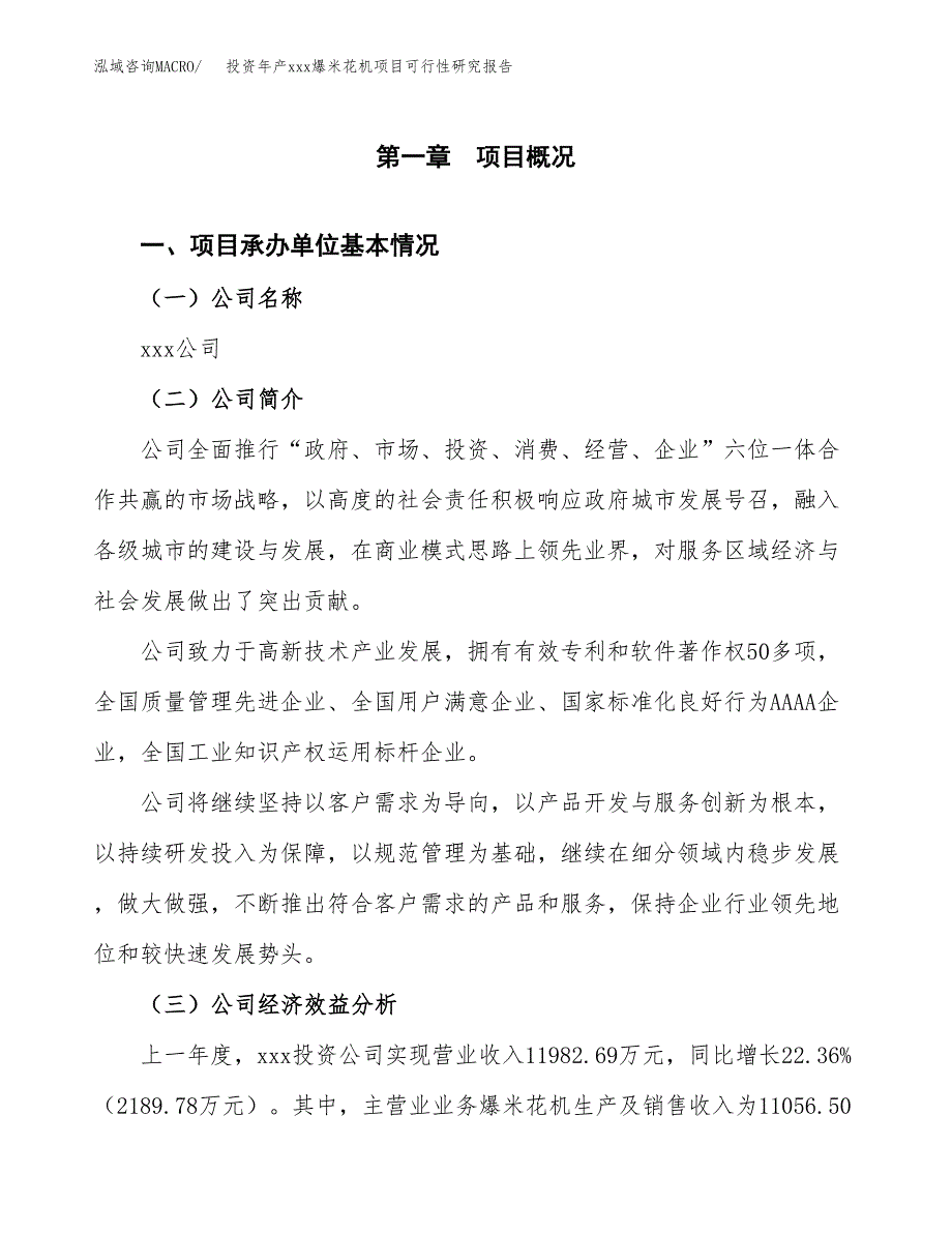 投资年产xxx爆米花机项目可行性研究报告_第4页