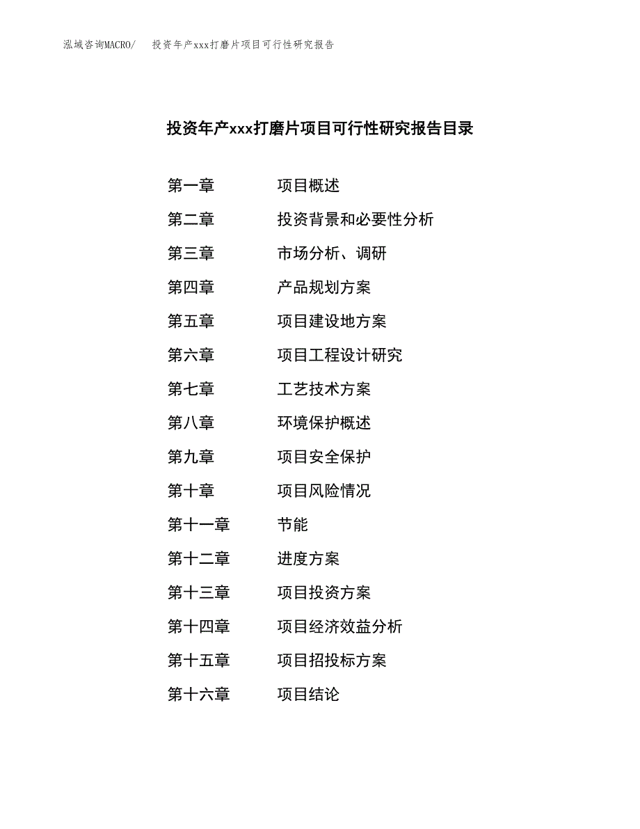 投资年产xxx打磨片项目可行性研究报告_第3页