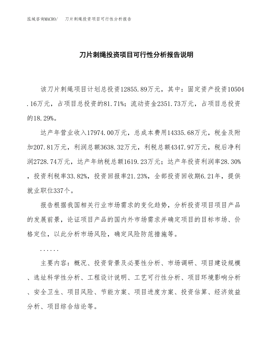 刀片刺绳投资项目可行性分析报告word可编辑.docx_第2页