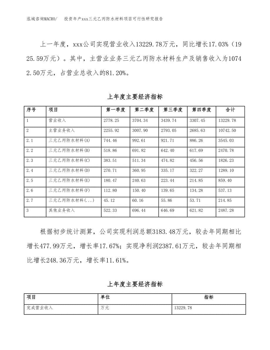 投资年产xxx三元乙丙防水材料项目可行性研究报告_第5页