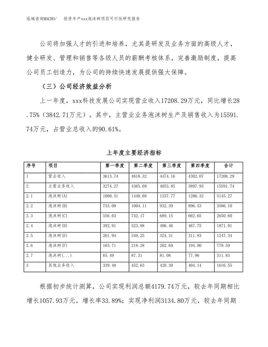 投资年产xxx泡沫树项目可行性研究报告_第5页