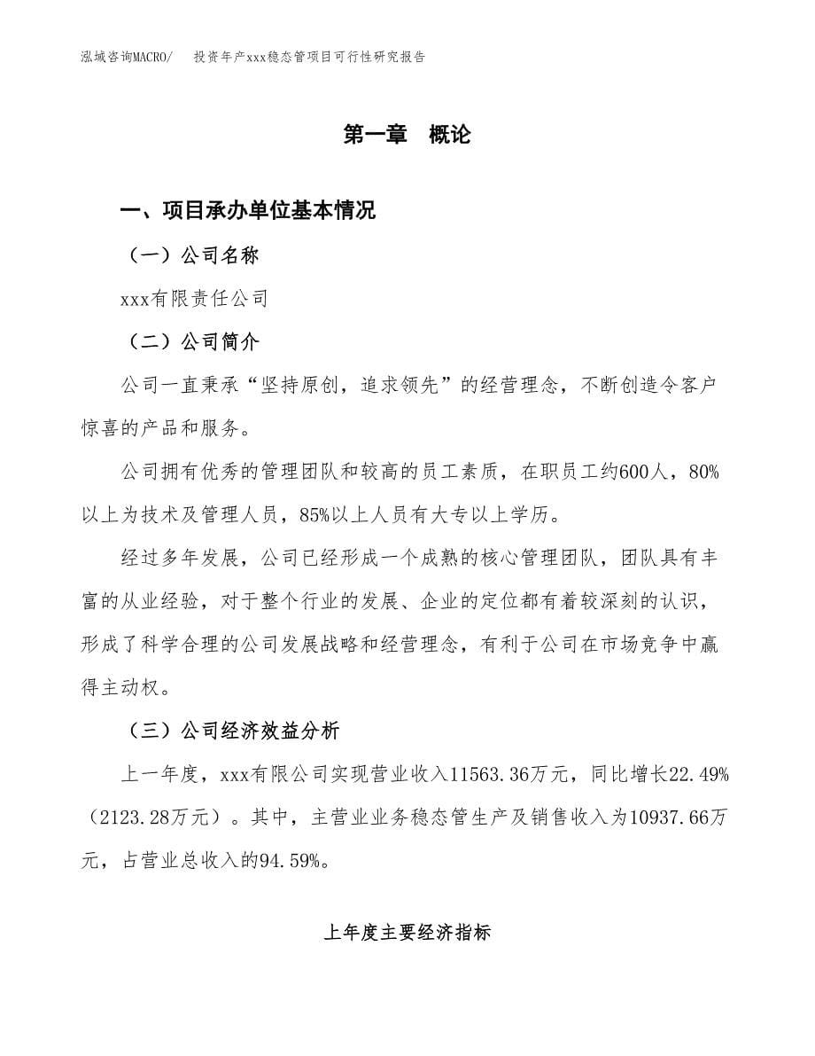 投资年产xxx稳态管项目可行性研究报告_第5页