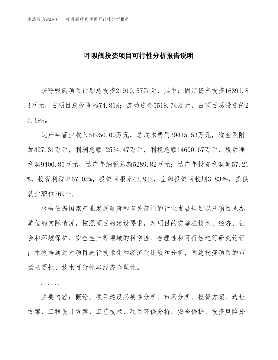 呼吸阀投资项目可行性分析报告word可编辑.docx_第2页