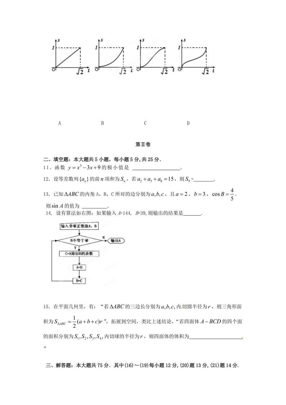 2012年冲刺60天解题策略模拟试题(三-文数)_第3页