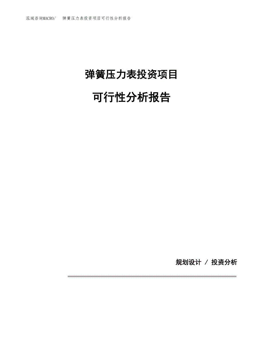 弹簧压力表投资项目可行性分析报告word可编辑.docx_第1页