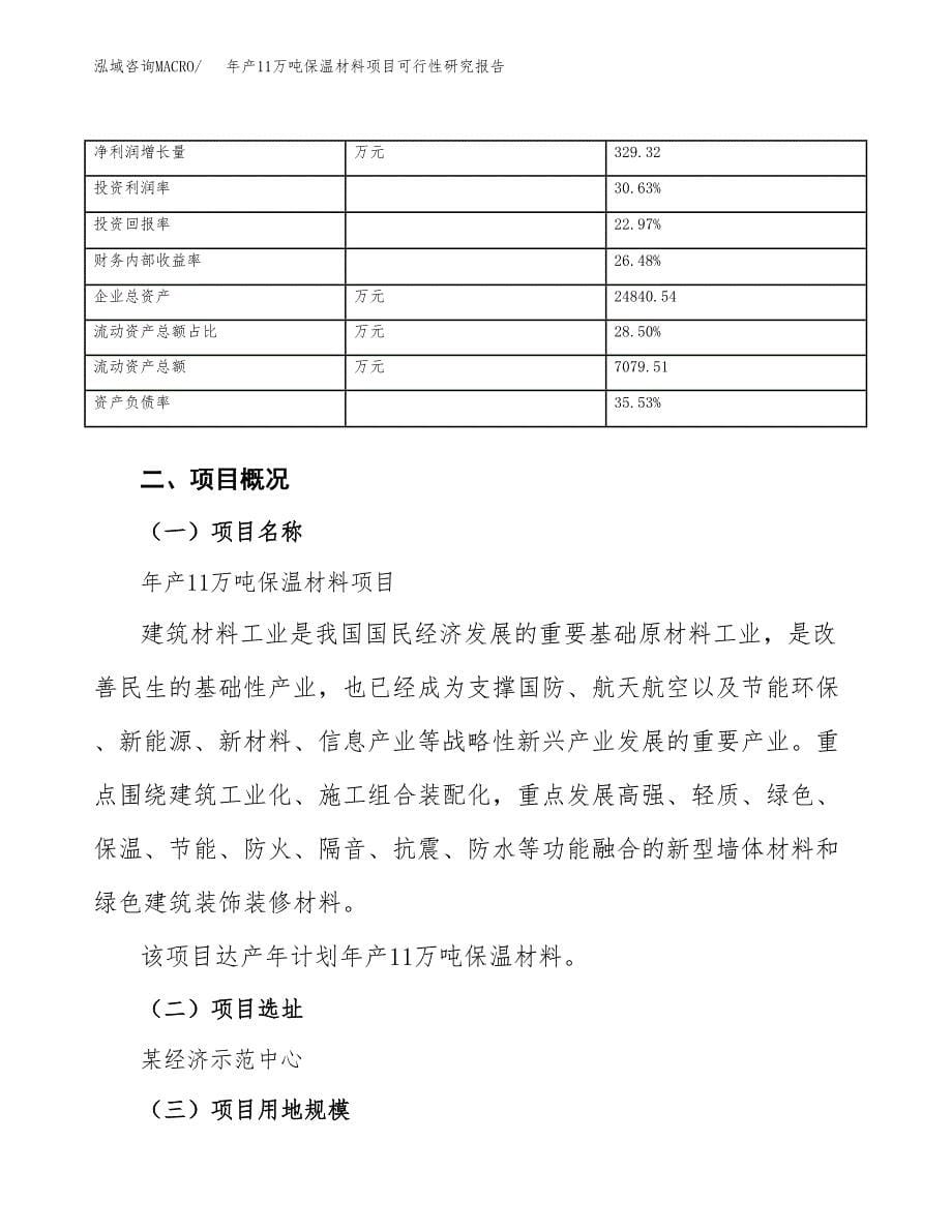 年产11万吨保温材料项目可行性研究报告(立项备案）_第5页