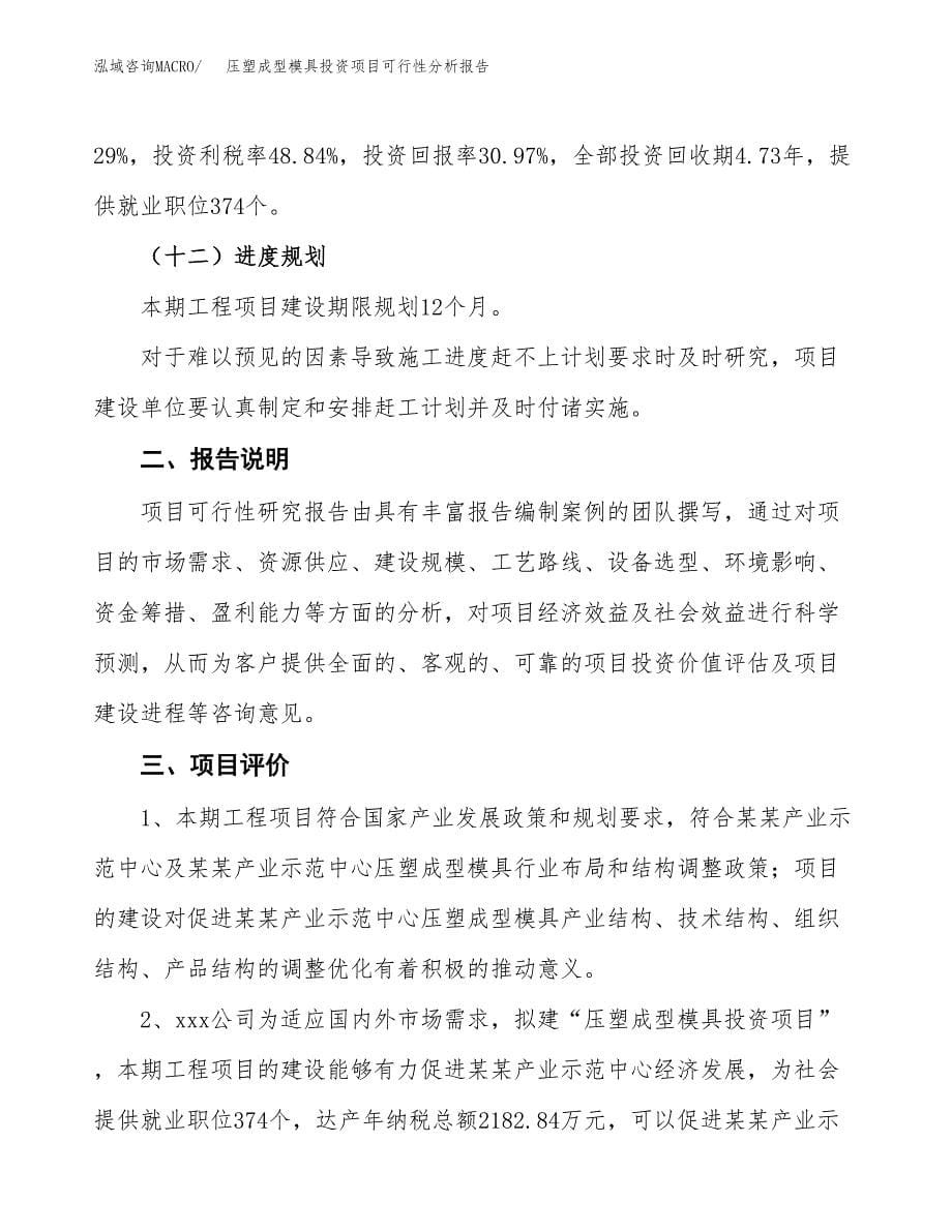 压塑成型模具投资项目可行性分析报告word可编辑.docx_第5页