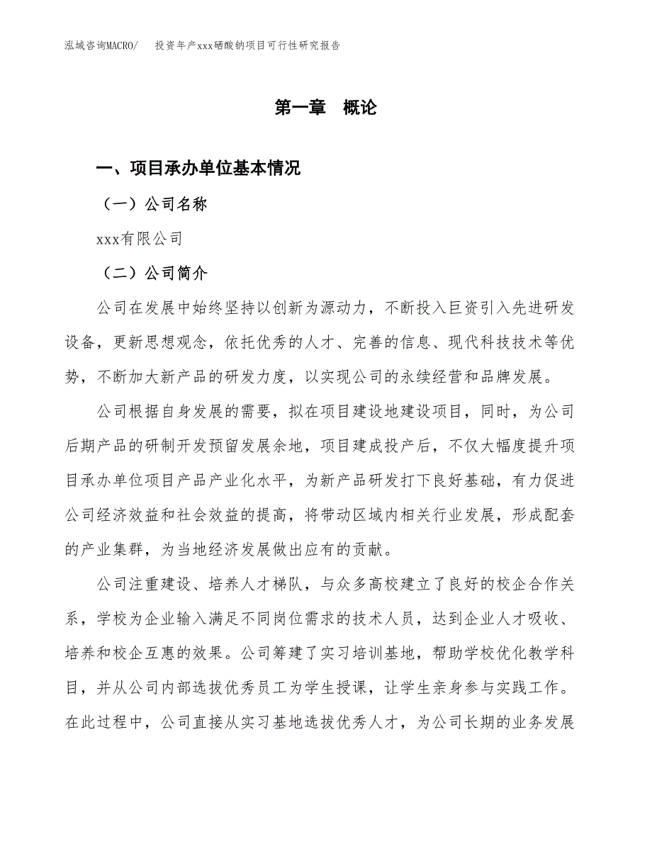 投资年产xxx硒酸钠项目可行性研究报告_第4页