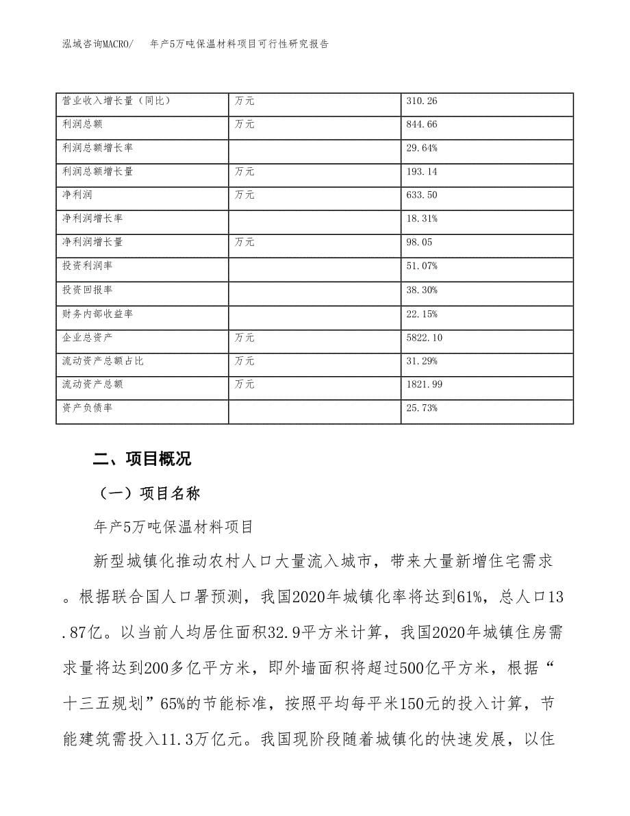 年产5万吨保温材料项目可行性研究报告_第5页