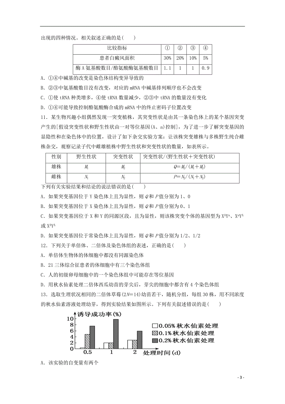 山西省2018-2019学年高二生物上学期第一次月考（9月）试题_第3页