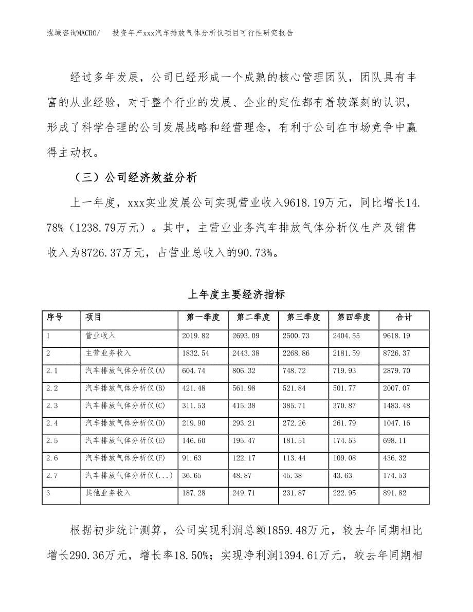 投资年产xxx汽车排放气体分析仪项目可行性研究报告_第5页