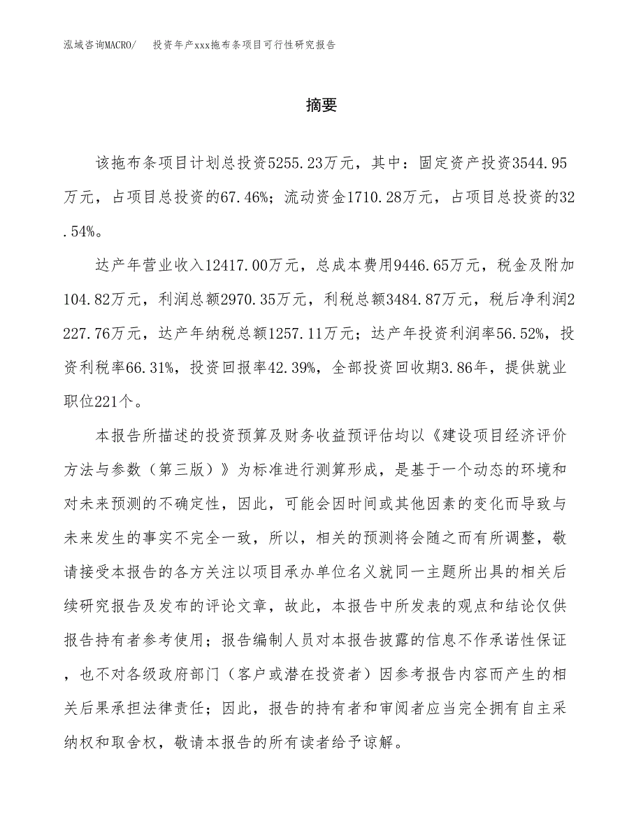 投资年产xxx拖布条项目可行性研究报告_第2页