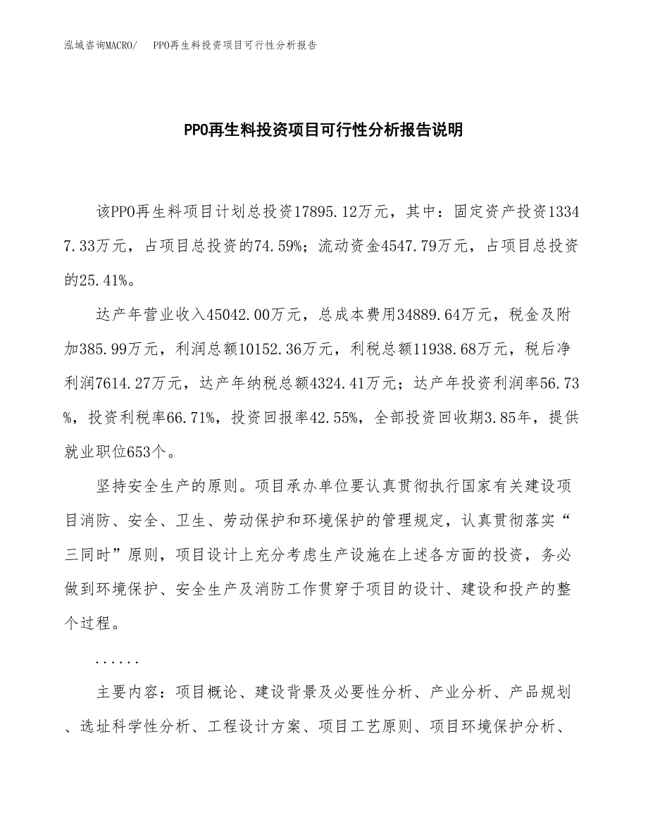 PPO再生料投资项目可行性分析报告word可编辑.docx_第2页