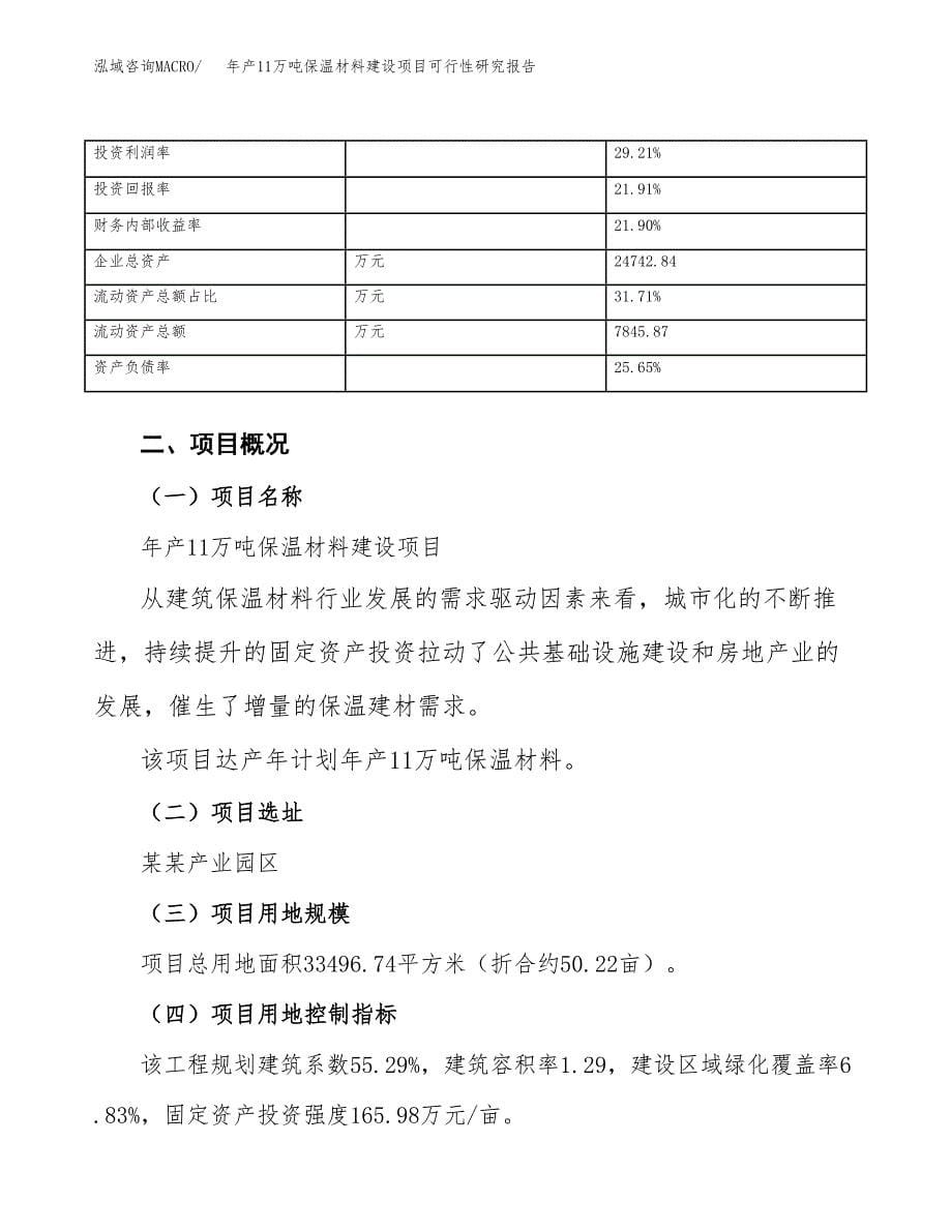 年产11万吨保温材料建设项目可行性研究报告（申报材料）_第5页