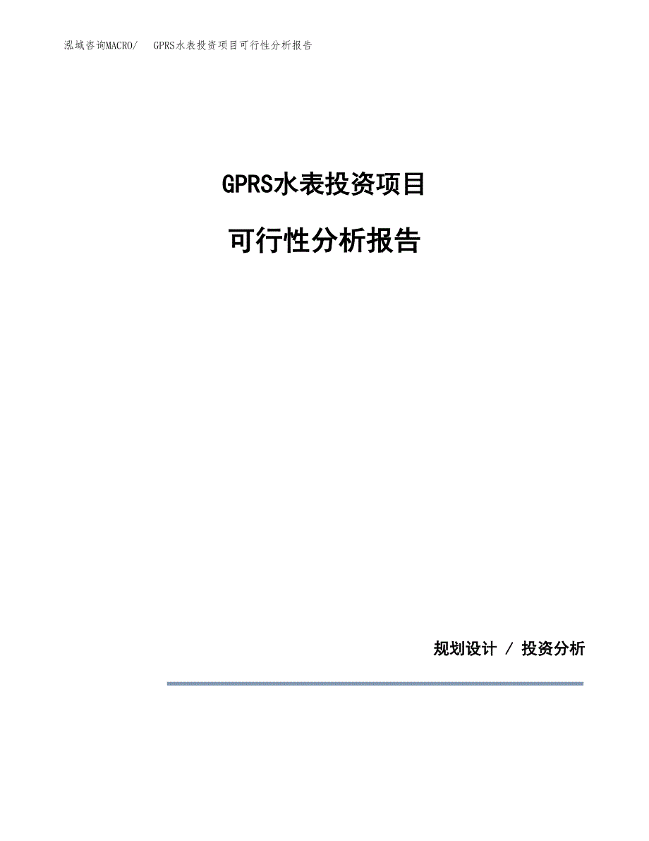 GPRS水表投资项目可行性分析报告word可编辑.docx_第1页