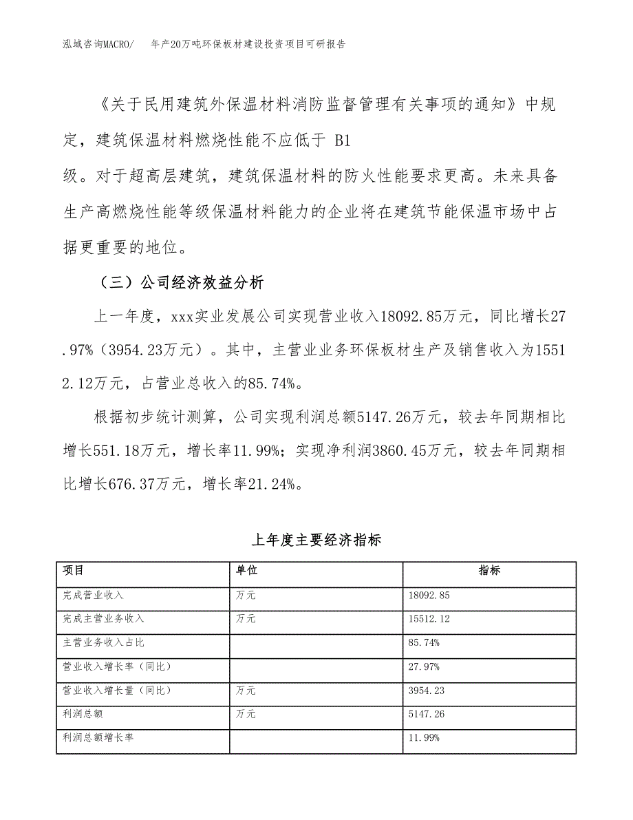 年产20万吨环保板材建设投资项目可研报告范文_第4页