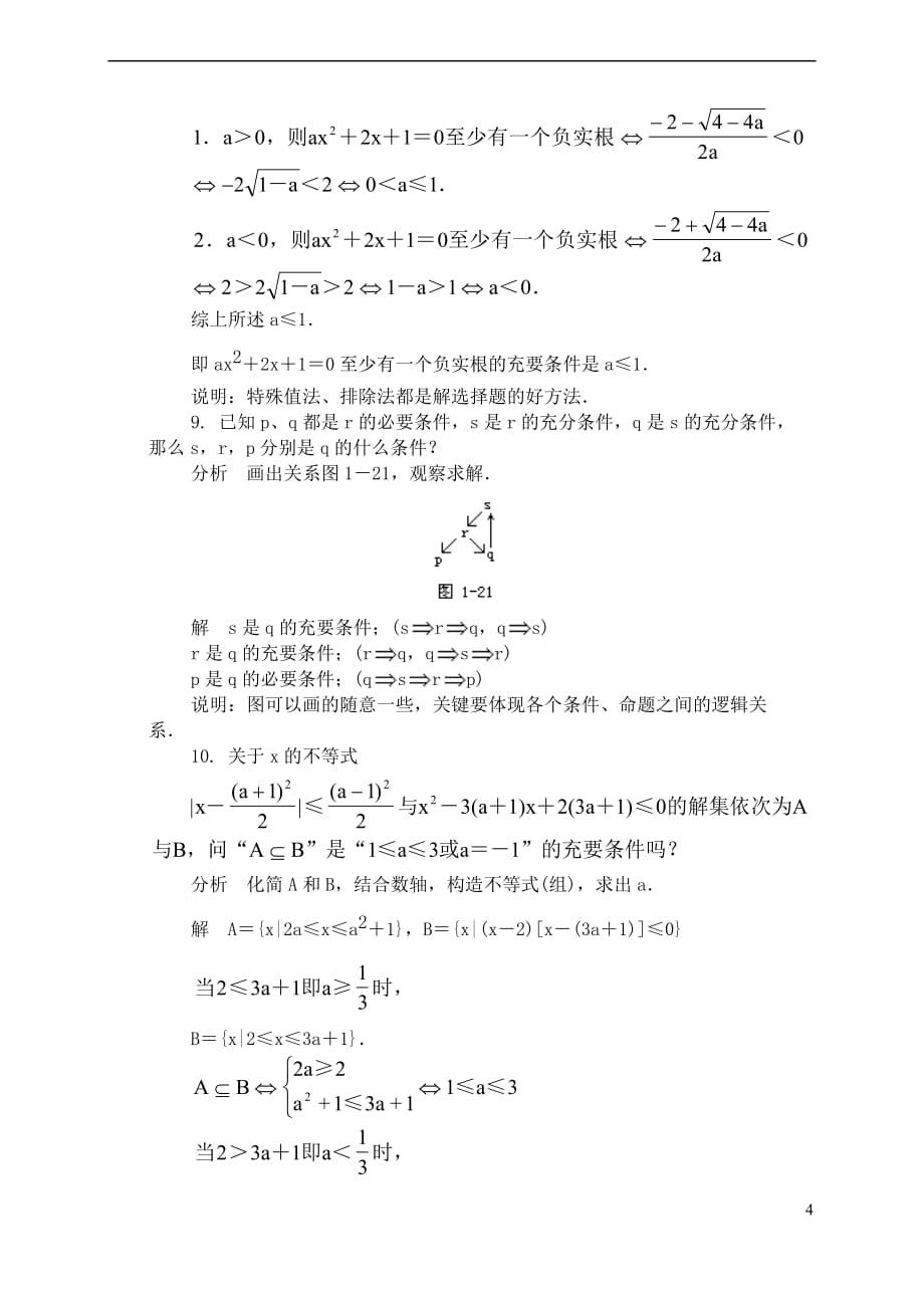 高中数学 第一章 常用逻辑用语 1.2 充分条件与必要条件典型习题素材 新人教a版选修2-1_第4页