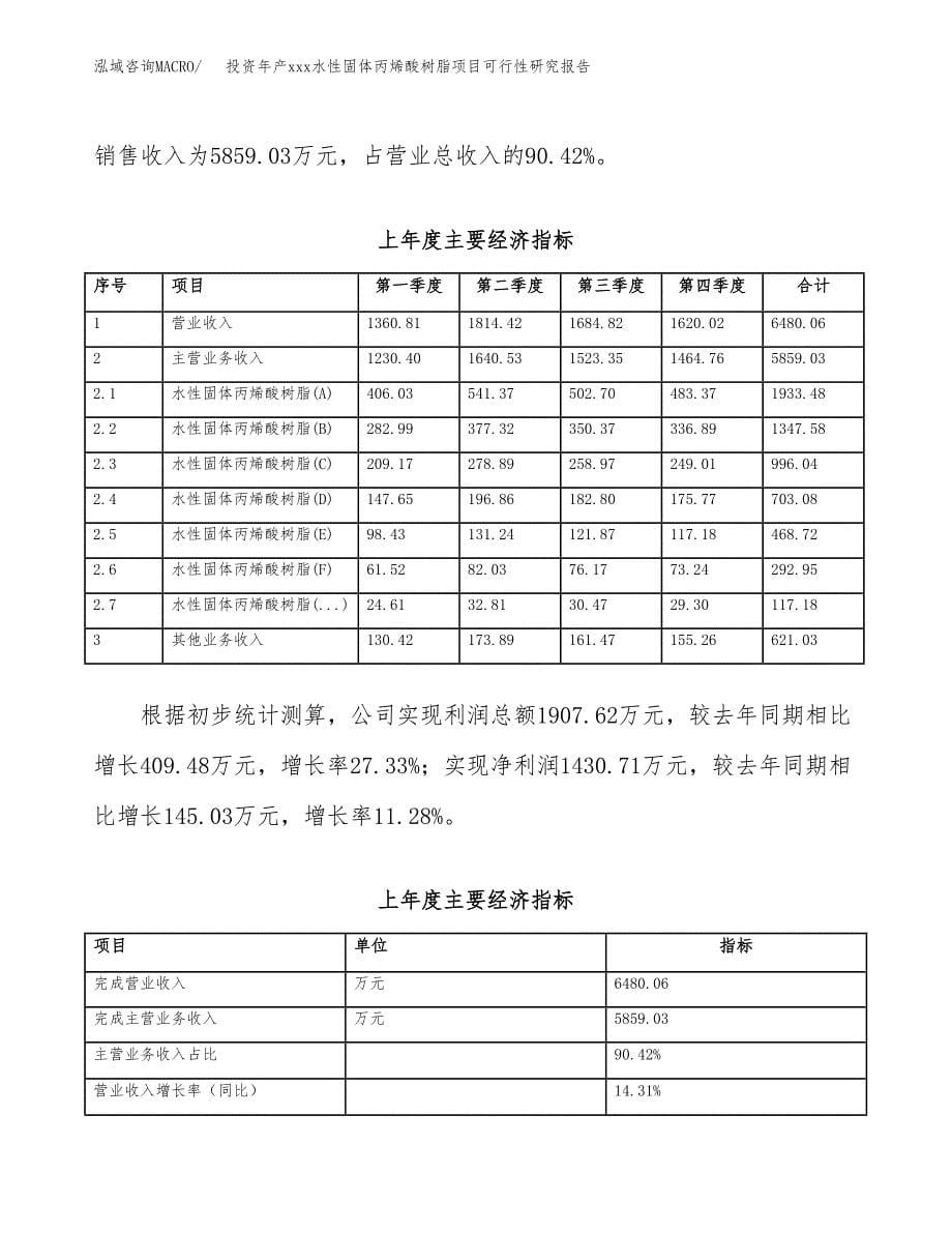 投资年产xxx水性固体丙烯酸树脂项目可行性研究报告_第5页