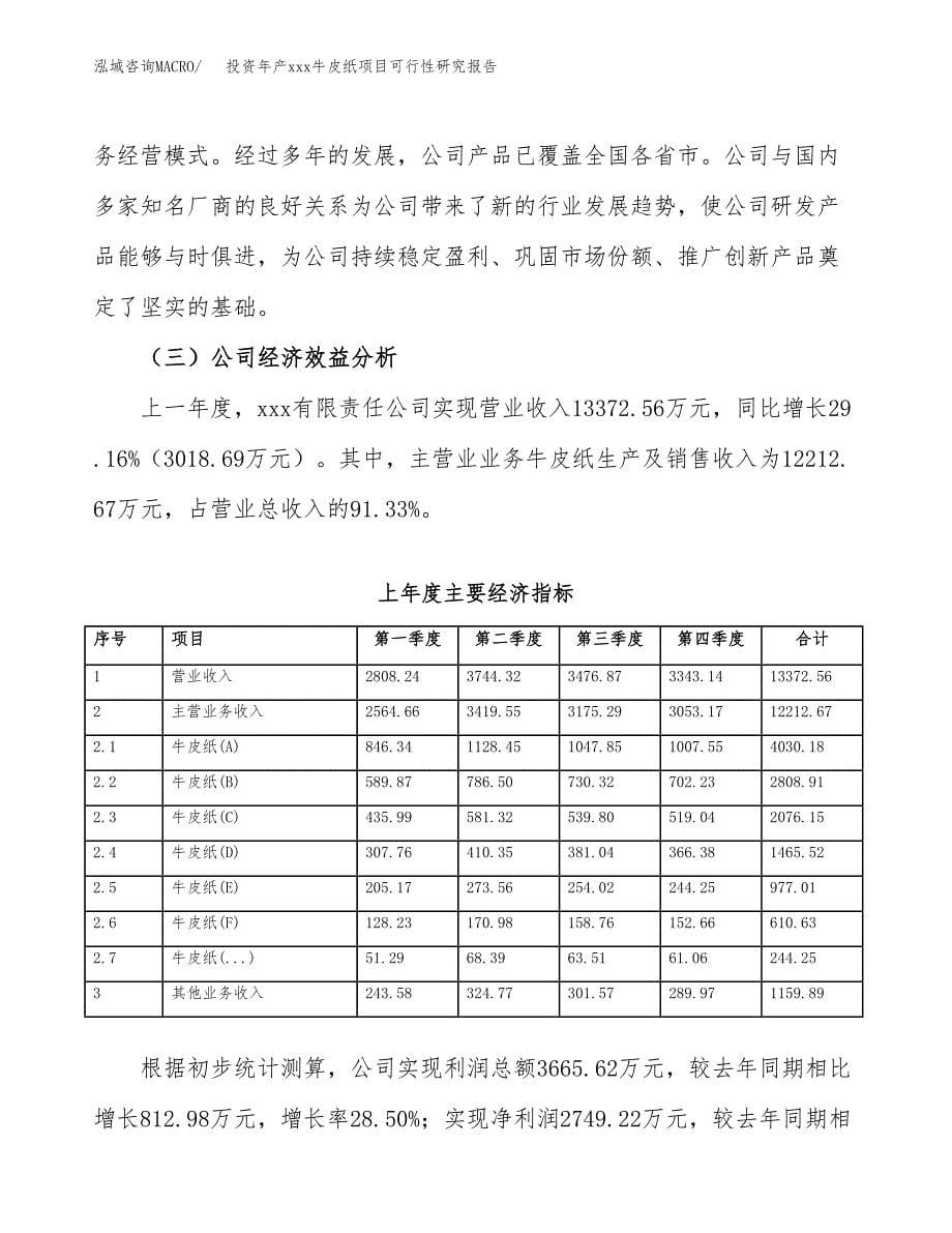 投资年产xxx牛皮纸项目可行性研究报告_第5页